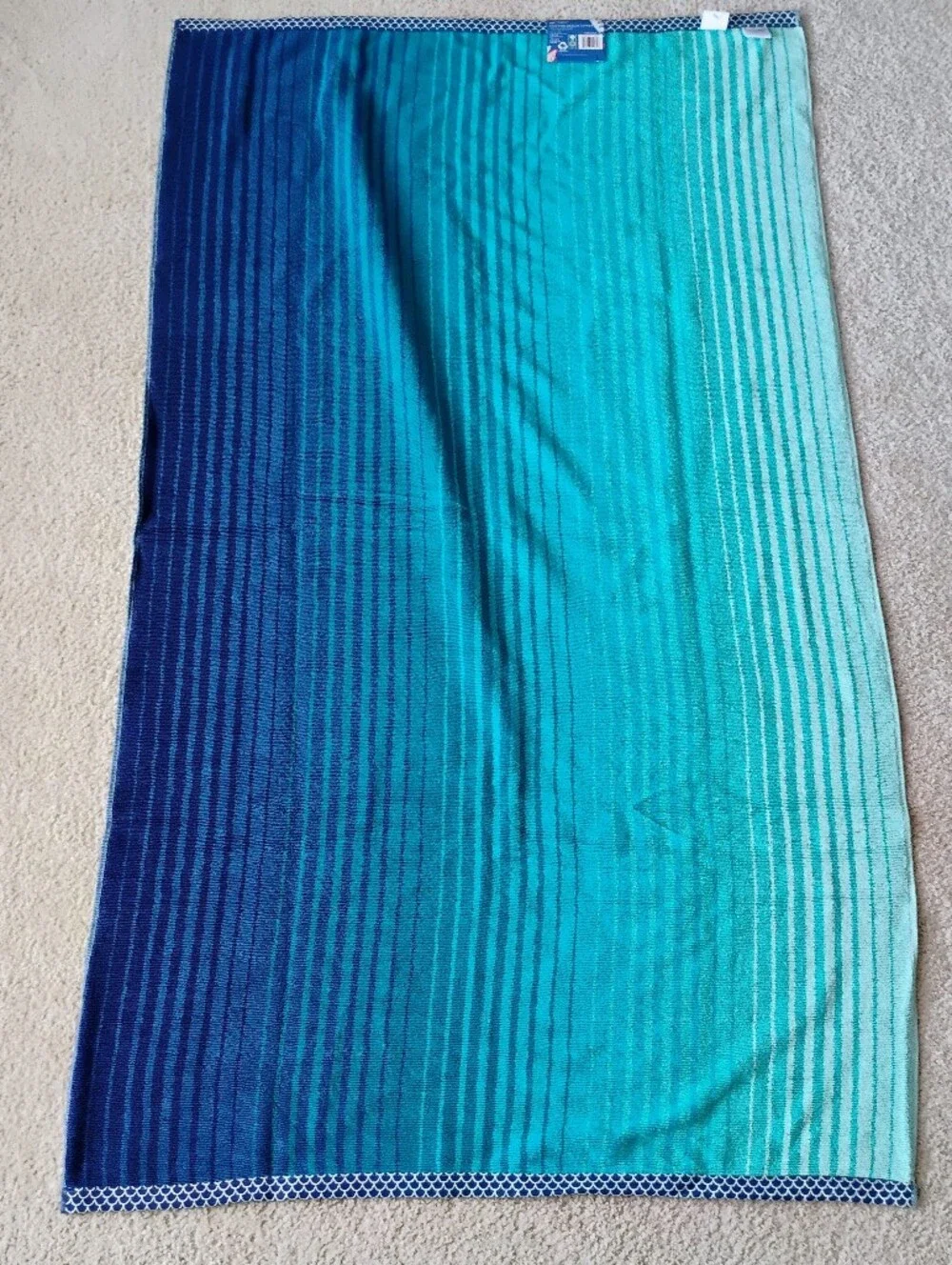 Pair Trident Turtle Tide Reversible Fouta Beach Towel 100% Cotton Sun Sand 40x72